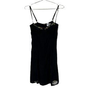 Princess Polly Floreto Lace Embroidered Black Mini Slip Dress 4